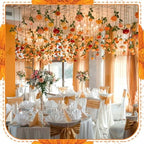 Lyrow 60 Pack Burnt Orange Rose Hanging Garland Artificial Flowers Ceiling - Image 4