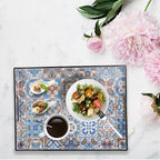 Spsyrine Plastic Serving Tray with Handles for Coffee Table, Boho - Image 5