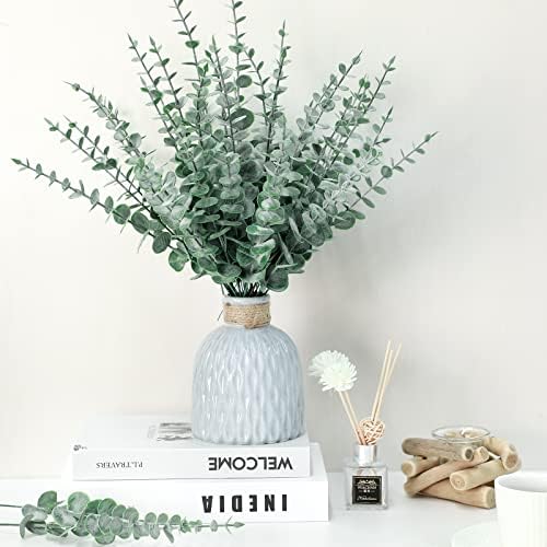 Canlierr 100 Pcs Faux Eucalyptus Stems Greenery Leaves Branch,Dark Green - Image 4