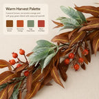 Fall Garland 6Ft, Artificial Olive Willow Leaf Decor - Image 4
