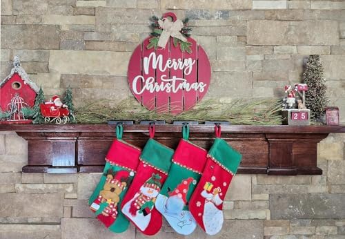 Lulu Decor Black Christmas Stocking Holders for Mantle set of 4 - Heavy Cast Iron Weighted Strong & Sturdy - Low Profile Flat Base Stocking Hooks, Simple Design for Mantle Decor Weighs 1 lb 10 oz each - Image 2