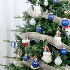 34PCS Blue/White Christmas Ball Ornaments Set for Tree Decorations - Image 5