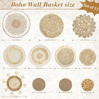 Set of 11 Boho Wall Basket Decor Wicker Woven Wall Basket Decoration - Image 3