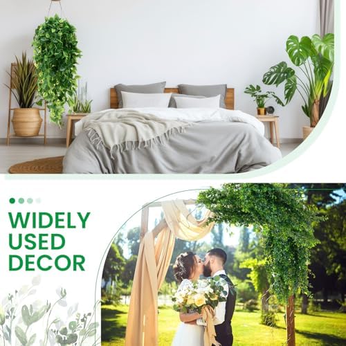 XunYee 28 Pcs Artificial Hanging Plants 32 Inch, Greenery Mix - Image 6