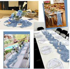 16 Pack Dusty Blue Table Runner 10FT Cheesecloth Table Runner Boho Gauze Table Runners Long Rustic Sheer Fabric Table Runners for Wedding Party Bridal Shower Farmhouse & Home Decor - Image 6