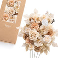 Ling's moment Artificial Wedding Fall Flowers Deluxe Combo, Tawny Beige by LingsMoment