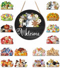 Interchangeable Welcome Sign for Front Door, Seasonal Wooden Door Decor by Unknown