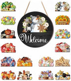 Interchangeable Welcome Sign for Front Door, Seasonal Wooden Door Decor by Unknown