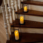 HPC Decor 3PCS Black Metal Candle Lanterns - 7in, 9in, 11in - Modern Farmhouse Decor for Home, Wedding, Party, Holiday - Image 7