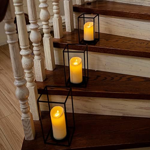 HPC Decor 3PCS Black Metal Candle Lanterns - 7in, 9in, 11in - Modern Farmhouse Decor for Home, Wedding, Party, Holiday - Image 7