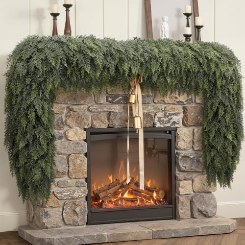 12 FT Christmas Cedar Garland, Real Touch Soft Greenery Mantel Decor - Image 7