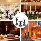 GUTE Pillar Candle Holders 3 Pcs Matte Black Metal Candlestick Decor - Image 6