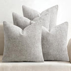 MIULEE Soft Decorative Chenille Pillow Covers Light Gray 20x20 Pack of 4 by MIULEE