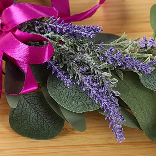 H&W 2pcs Artificial Wedding Arch Flowers for Wedding Sign, Floral Swag Dusty Decor for Reception Ceremony Backdrop Sweetheart Table （Lavender） - Image 4