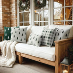 MIULEE Christmas Decorative Chenille Throw Pillow Covers, 16x16 Inch, White Dark Green Tree, Set of 2 Cute Trees with Plaid Patterns Pillows for Sofa Couch Bedroom Chair Xmas Home Decor - Image 5