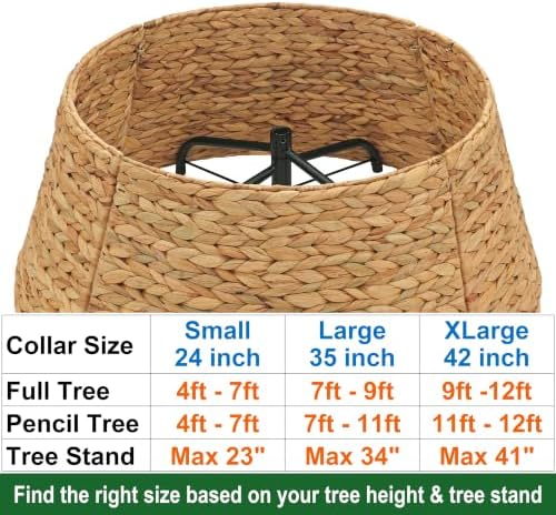 CENBOSS Rattan Christmas Tree Collar, Natural, 35 inch - Image 3