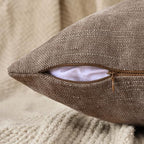 Set of 4 Soft Textured Decorative Throw Pillow Covers 20x20 Inch Cozy Farmhouse Cushion Cover Square Accent Pillow Cases for Bed Couch Sofa Living Room, Taupe Grey - Image 3