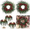 4 Pcs Mini Christmas Cedar with Berries Wreaths 12" Drop Wreath by Unknown