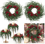 4 Pcs Mini Christmas Cedar with Berries Wreaths 12" Drop Wreath by Unknown