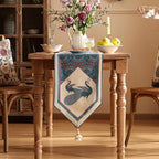 bilingaier Vintage Blue Peacock Small Table Runner for Table,Decorative Linen 102 Inches Long Table Runners,Decor Tabletop for Kitchen,Dining,Tea Party,Home,Christmas,12"x102" - Image 6