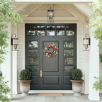 24" Wildflower Wreath for Front Door Daisy Lavender Floral Summer Front Door Wreath with Eucalyptus Greenery for Indoor Outdoor Easter Decor - Image 6