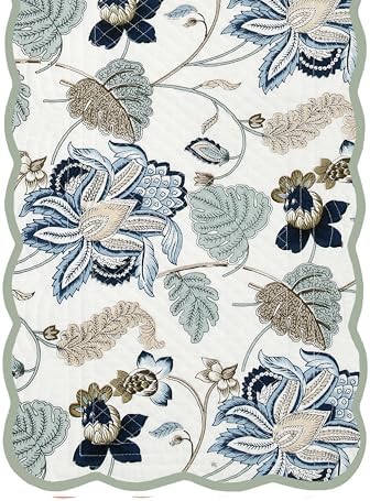 Botanica Mist - Bloom Collection Luxury Handcrafted Runner (Reversible) Cotton Quilted Fabric Machine Washable – Elegant Home Decor – 14 x 72 inches - Image 7