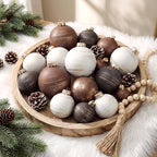 Yunlly 36 Pcs Neutral Christmas Ornaments Bulk Farmhouse Xmas Tree Decor - Image 2