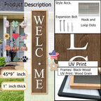 Interchangeable Welcome Sign for Front Porch Door, 45"X9" Wood - Image 3