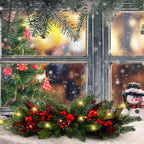 Yalikop 1 Pcs 24.5 Inch Christmas Swags with Light, Ball and Berry - Image 3