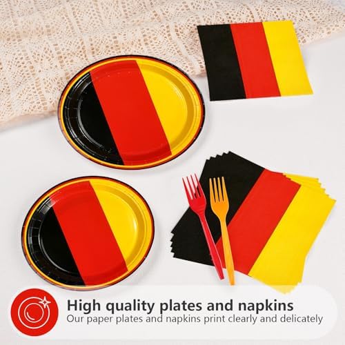 96 Pcs German Flag Themed Party Decorations, Serves 24 - Image 3