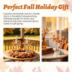 12 PCS Fall Taper Candle Rings Wreaths 1.38" Pumpkin Berries Wheat Taper Candle Holder Wreaths Thanksgiving Autumn Harvest Mini Floral Wreath for Pillar Candle Farmhouse Home Table Candlesticks Decor - Image 6