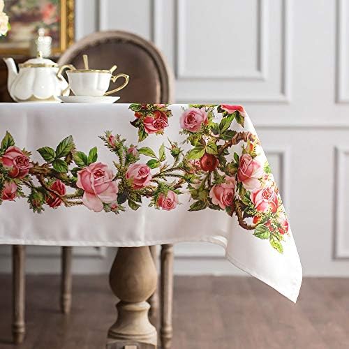ARTABLE Rose Floral Print Tablecloth Rectangle Vintage 60 x 120 Inch by ARTABLE