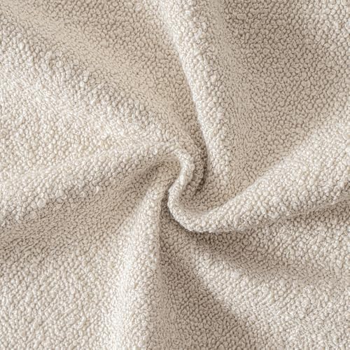 MIULEE 26x26 Decorative Euro Sham Boucle Couch Pillow Covers Beige - Image 2