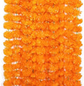 Fovths 11 Pieces 5 Feet Long Marigold Garland Bulk Light Orange Indian American Wedding Party Mantel Decoration Long Strands Artificial Dia De Los Muertos Decor for Pooja, Altar Faux Garland, Diwali by Fovths