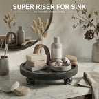 EOSAHR Display Riser: Rustic Pedestal Stand for Kitchen Counter, Old Black - Image 4