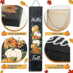 Dandat Hello Fall Porch Sign Thanksgiving Welcome Decor 47", Dark Color - Image 3