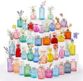 42 Pcs Vases Bulk Colored Glass Bud Vases,Mini Small Colored Vintage Vases by Unknown