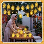 ROCEEI 24 Pcs Ramadan Eid Lantern Mini Gold Lanterns Decorative with LED Candles Small Eid Mubarak Decor Vintage Hanging Lantern Lights for Home Table Centerpiece Party Gift - Image 5