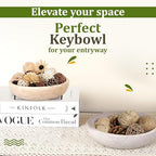 FNTSTICGOODS Travertine Decorative Bowl - 7.8” Diameter & 2” Height - Key Bowl for Entryway Table - Organic Modern Centerpiece - White/Gray - Image 6