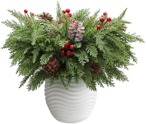 24Pcs 18" Norfolk Pine Stems, Christmas Pine Branches for Decoration by Unknown
