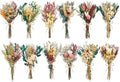 12/24PCS Handmade Dried Flower Bouquet with Stems Natural Dried Wildflowers 7.5 Inch Mini Dry Flowers for Vase Farmhouse Decor, Wedding Styling, Photography Props, Gift DIY(12pcs, Bright) by Unknown