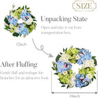 Valery Madelyn 18" Hydrangeas Spring Summer Wreaths for Front Door - Image 3