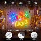Zhengmy Bingo Night Neon Sign, USB Powered LED Light for Bingo Party Decor - Image 4