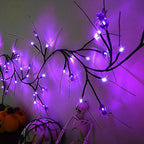 2026 Halloween Decor Lights 6.5 Ft 54 LED Willow Vine Twig with Timer Battery Operated Garland Light 18 LED Spiders and 36 Purple Lights Halloween Party Scary Decoration for Home Wall Fireplace by PALONMY