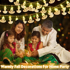 Glooglitter 20 ft 40 LED Diwali Diya String Lights, Warm White, 2 Styles - Image 6
