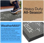 GORILLA GRIP WeatherMAX Door Mat, Indoor Outdoor Use, 47x35, Gray Paw - Image 3