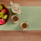 Solino Home 100% Pure Linen Table Runner Olive Long, Athena 14 x 132 in - Image 3