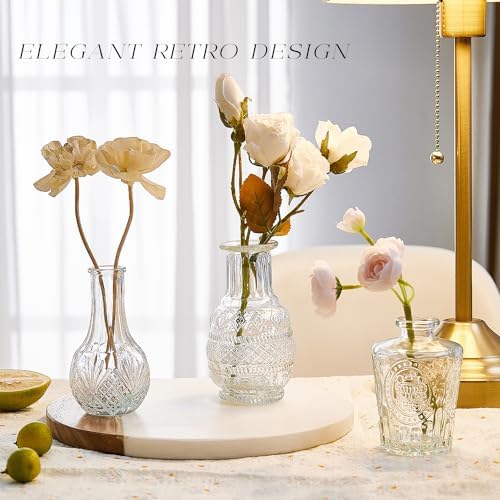 Glass Bud Vase Set of 24, Small Flower Vases, Glass Vases for Centerpieces, Vintage Home Table Decorations Bud Vases (24 Pcs, Clear) - Image 3