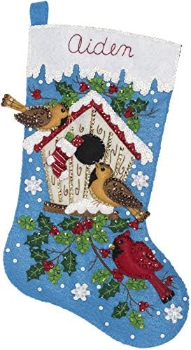 Bucilla 86944E Felt Stocking KIT Xmas, Christmas Birds by Bucilla