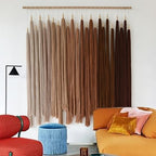Macrame Wall Hanging Large Yarn Fiber Art Handmade Beaded Tassel 39"W*45"L - Image 3